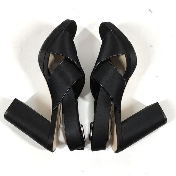 Nina New York Black Criss Cross Straps Platform Open Toe Sandal Heels Size 7.5M - Picture 10 of 15